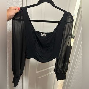 Black long sleeve top